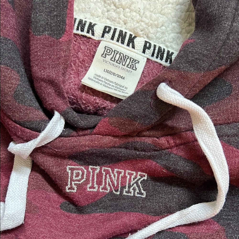 PINK Victoria's Secret Sequin Logo Camouflage Hoodie - Picture 4 of 5